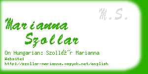 marianna szollar business card